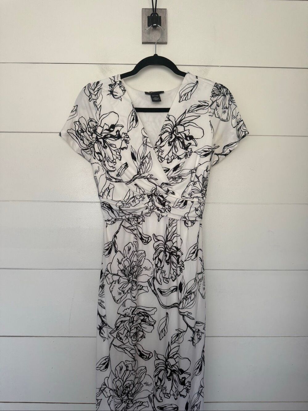 Ashro Women’s Medium Black White Maxi Dress Patterned